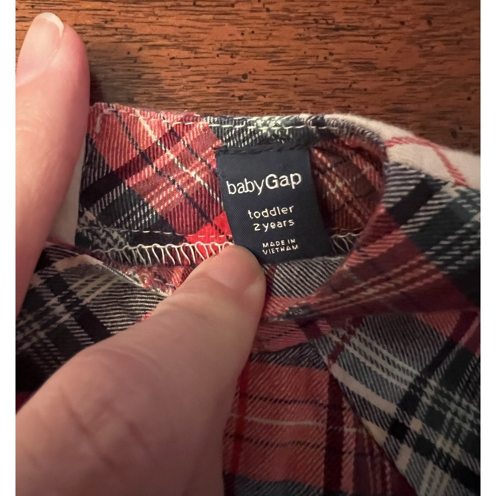 babyGAP‎ Girls Sz 2 Red Multi-color Plaid Christmas Holiday Dress - Picture 8 of 8